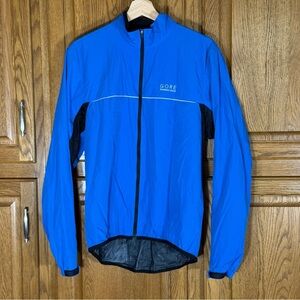 Gore Running Wear Windstopper Jacket Blue Men’s Lightweight Cycling Run Large